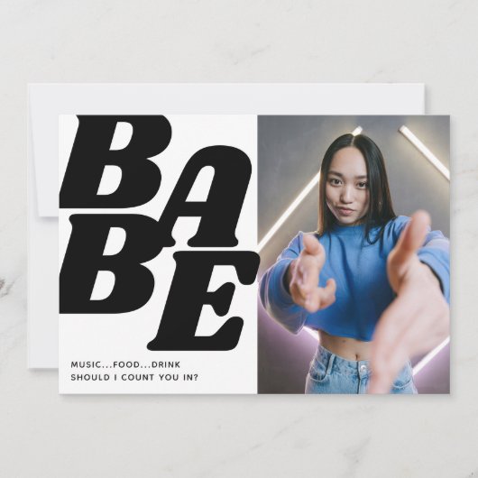 シンプルベベティーンエイジガールバースデーパーティー 招待状 (正面)