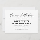 シンプルベベティーンエイジガールバースデーパーティー 招待状 (裏面)