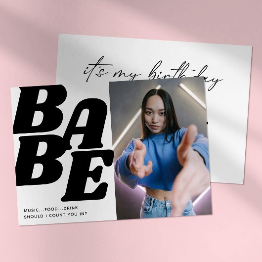 シンプルベベティーンエイジガールバースデーパーティー 招待状