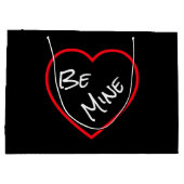 シンプルベミンタイポグラフィレッドバレンタインハート ラージペーパーバッグ (裏面)