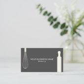 シンプルベーカリーモダンパティシシェフベーキング 名刺 (スタンド正面)