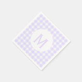 シンプルベーシック淡い色のラベンダージンガムモノグラム スタンダードカクテルナプキン (角)