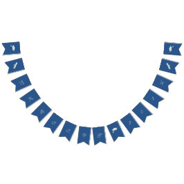 シンプルベージュと青のカスタマイズ可能な卒業 バンティングフラッグ