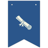 シンプルベージュと青のカスタマイズ可能な卒業 バンティングフラッグ (第2の旗)