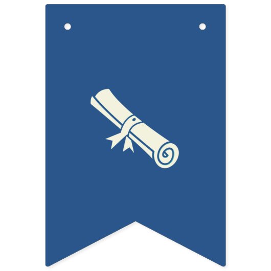 シンプルベージュと青のカスタマイズ可能な卒業 バンティングフラッグ (第2の旗)