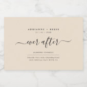 シンプルベージュエレガントとブラック結婚式の引き出物ラベル フードラベル (シングルラベル)