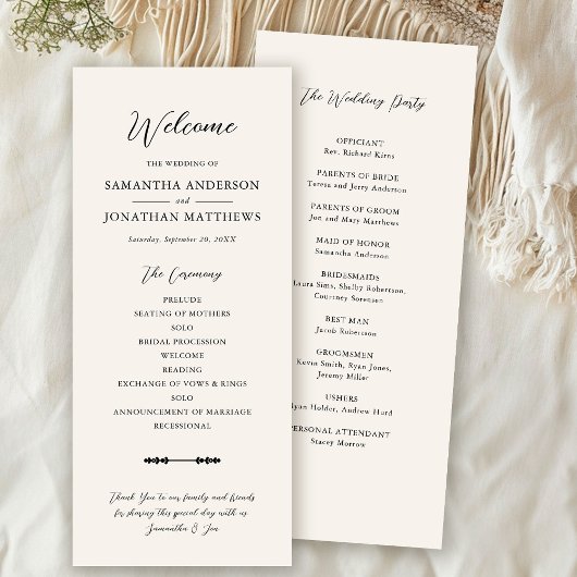 シンプルベージュエレガントスト結婚スクリプト式 プログラム