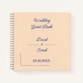 シンプルベージュカスタムウェディングゲスト ノートブック (正面)