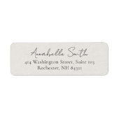 シンプルベージュクラシックエレガント差出人住所 ラベル (正面)