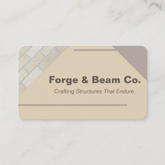 シンプルベージュコンクリートレンガ壁建築 名刺 (正面)