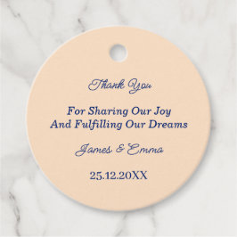 シンプルベージュパーソナライズされた結婚ズ フェイバータグ