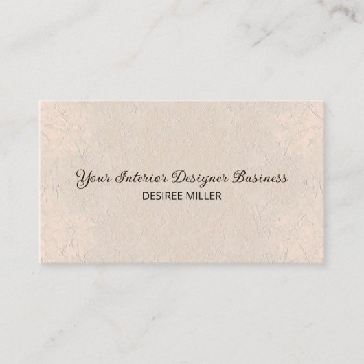 シンプルベージュブラウンシンプルテクスエレガントチャ 名刺 (正面)