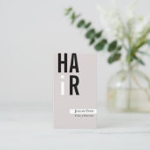 シンプルベージュヘアドレッサーニュートラル 名刺 (スタンド正面)