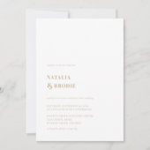 シンプルベージュホワイト結婚式招待状 招待状 (正面)