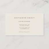 シンプルベージュモダンミニマルプロフェッショナル 名刺 (裏面)