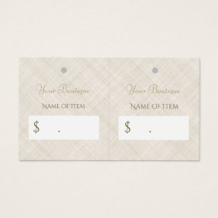 シンプルベージュリネンDIYリテールブティックハングタグ