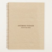 シンプルベージュレザールック プランナー手帳 (正面)