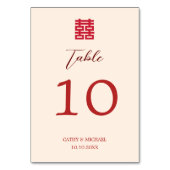 シンプルベージュ中国ののテ結婚ーブル番号 テーブルナンバー (正面)