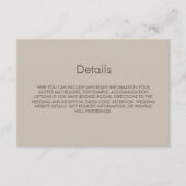 シンプルベージュ結婚詳細 エンクロージャーカード (正面)