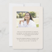 シンプルベージュ、美しいアーチ写真の卒業 案内状 (裏面)