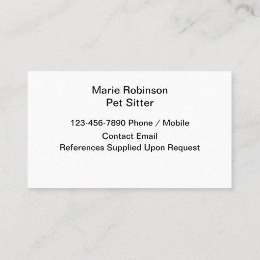 シンプルペットシッターテーマ名刺 名刺 (裏面)