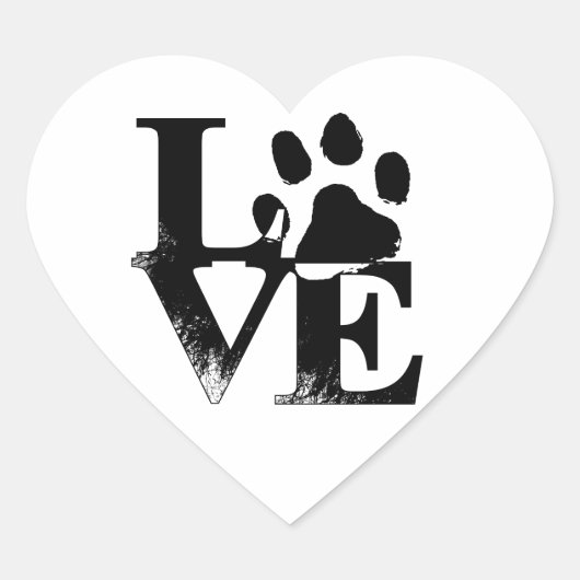 シンプルペットラブポー ハートシール (正面)