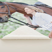 シンプルペット写真パーソナライズされた写真馬好き シェルパブランケット (3/4)