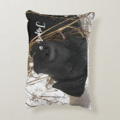 シンプルペット写真ポーパーソナライズされたトプリントドッグ恋人 アクセントクッション (裏面(縦))