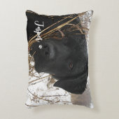 シンプルペット写真ポーパーソナライズされたトプリントドッグ恋人 アクセントクッション (正面(垂直))