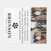 シンプルペット損失記念引用文&フォトコラージュ フリースブランケット (正面(横))