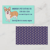 シンプルペット着座又は犬グルーミング 名刺 (正面/裏面)