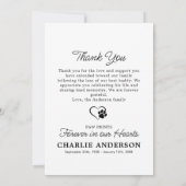 シンプルペット記念カスタム悔やみや弔慰犬の写真 サンキューカード (裏面)