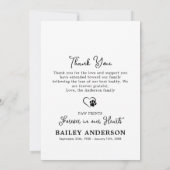 シンプルペット記念パーソナライズされた犬写真 サンキューカード (裏面)