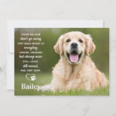 シンプルペット記念ペットロス詩カスタム犬写真 サンキューカード (正面)