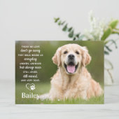 シンプルペット記念ペットロス詩カスタム犬写真 サンキューカード (スタンド正面)