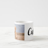 シンプルペッミニマルトの写真名の追加カスタム エスプレッソカップ (正面)