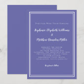 シンプルペリウィンクルブルー&ホワイト結婚ズミニマリスト 招待状 (正面/裏面)