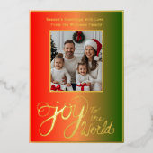 シンプルホイルのクリスマスカードテンプレートの写真モダン 箔シーズンカード (正面)