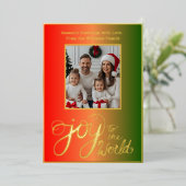 シンプルホイルのクリスマスカードテンプレートの写真モダン 箔シーズンカード (立ち正面)