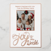 シンプルホイルのクリスマスカードテンプレートの写真モダン 箔シーズンカード (正面)