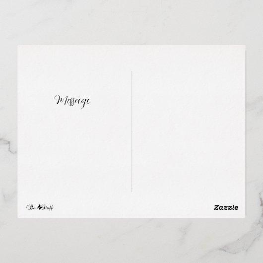 シンプルホイルの手書スト感謝してい・カード 箔シーズンポストカード (裏面)