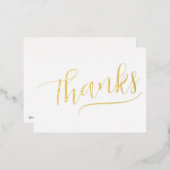 シンプルホイルの手書スト感謝してい・カード 箔シーズンポストカード (正面/裏面)