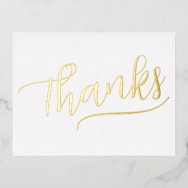 シンプルホイルの手書スト感謝してい・カード 箔シーズンポストカード