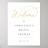 シンプルホイルエレガントスクリプトイベントウェルカムサイン 箔ポスター (正面)