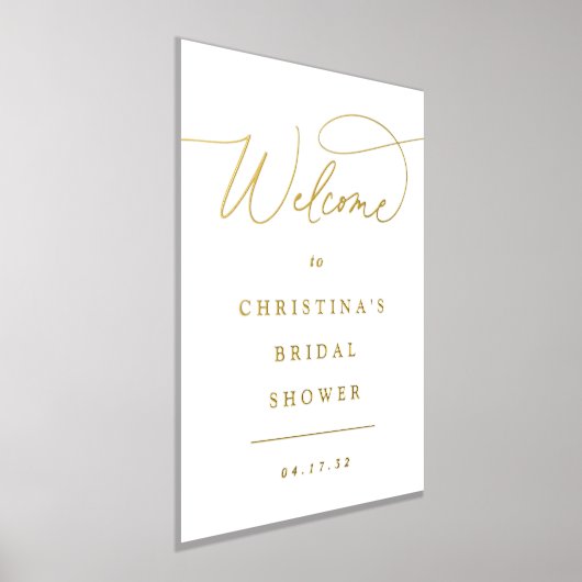 シンプルホイルエレガントスクリプトイベントウェルカムサイン 箔ポスター (レイダウン)