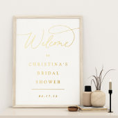 シンプルホイルエレガントスクリプトイベントウェルカムサイン 箔ポスター