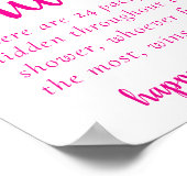 シンプルホットピンクおしゃぶり狩り | マゼンタパーティーゲーム ポスター (角)