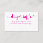 シンプルホットピンクおむつラッフル | マゼンタシャワー エンクロージャーカード (正面)