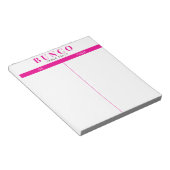 シンプルホットピンクとホワイトバンコテーブルタリー ノートパッド (アングル)