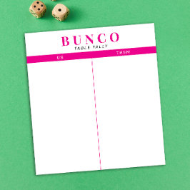 シンプルホットピンクとホワイトバンコテーブルタリー ノートパッド